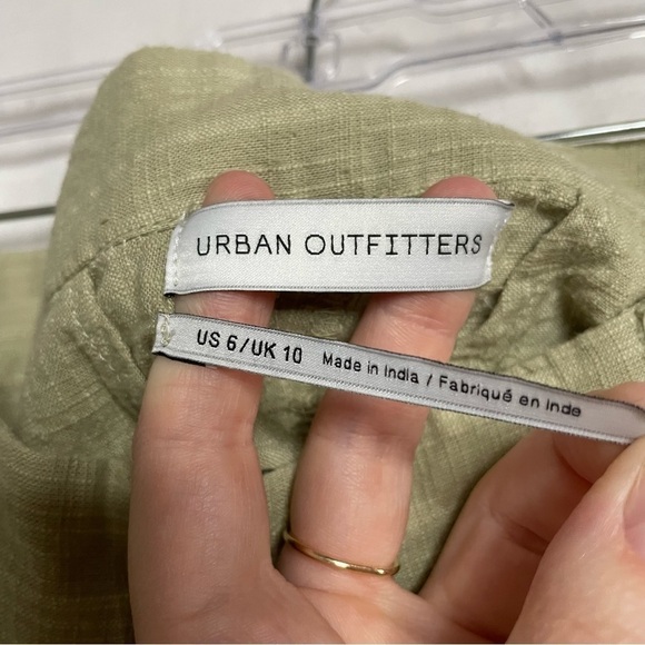 Urban Outfitters Maria Button Front High Rise Cropped Tapered Trousers Pants - Picture 2 of 11